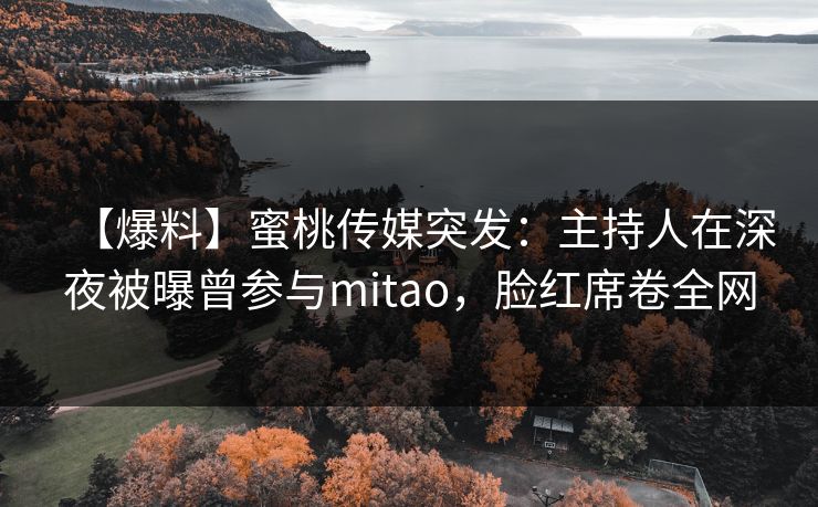 【爆料】蜜桃传媒突发：主持人在深夜被曝曾参与mitao，脸红席卷全网