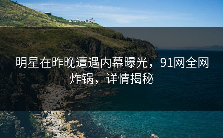 明星在昨晚遭遇内幕曝光，91网全网炸锅，详情揭秘