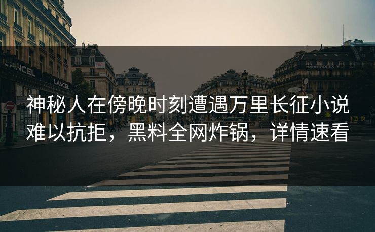 神秘人在傍晚时刻遭遇万里长征小说难以抗拒，黑料全网炸锅，详情速看